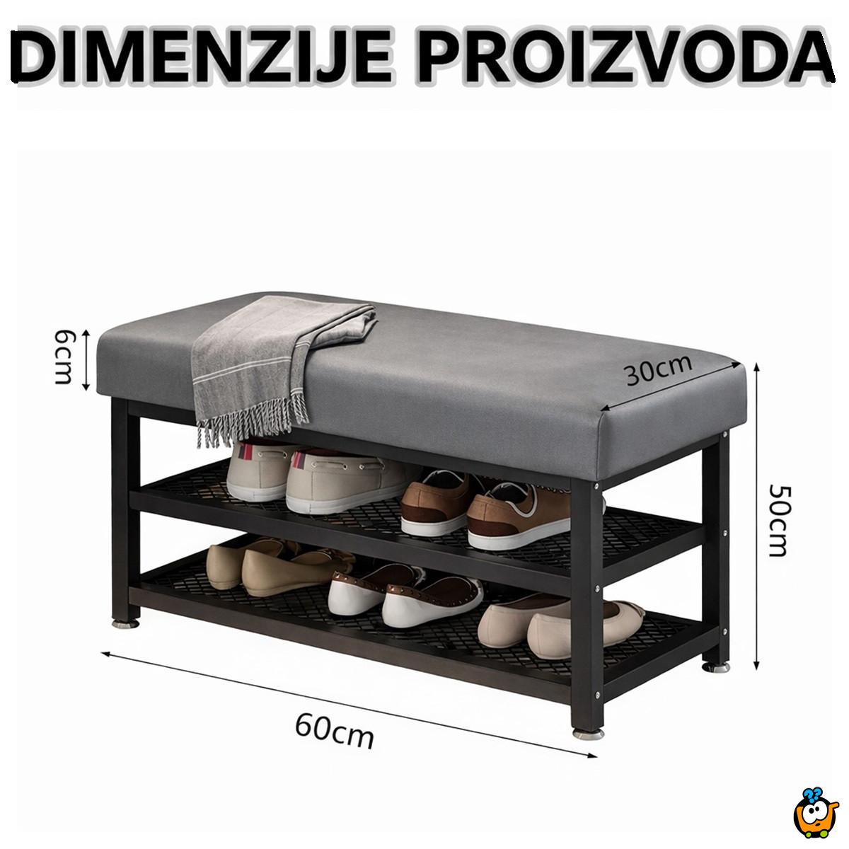 Compact Shoe - police za obuću sa tapaciranom klupom za sedenje