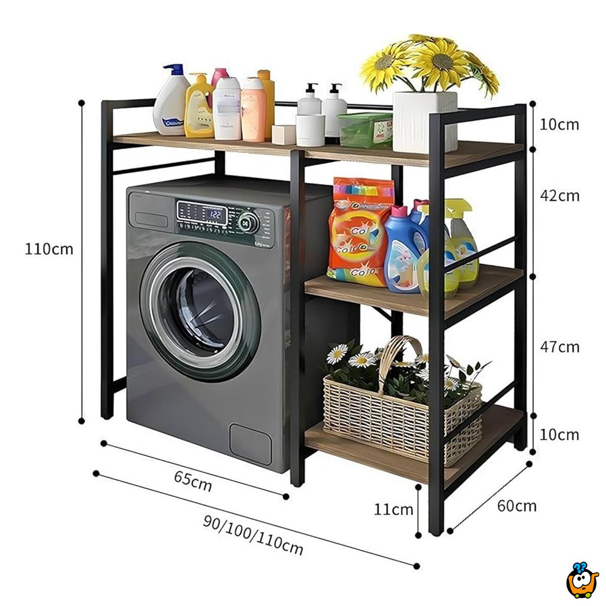 Steel Space Pro - Premium stalak sa policama iznad veš mašine