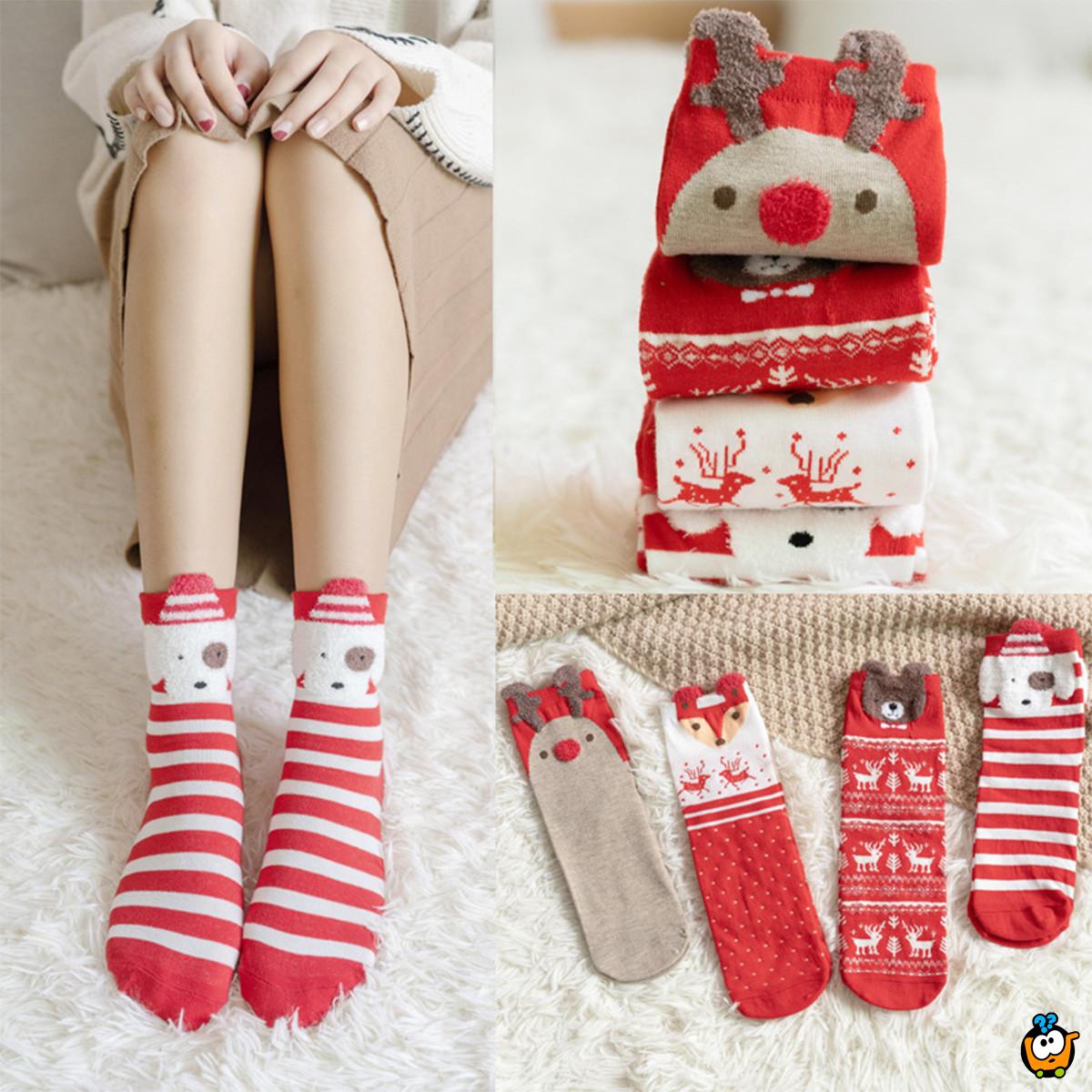 Christmas socks - Ženske čarape sa novogodišnjim motivima