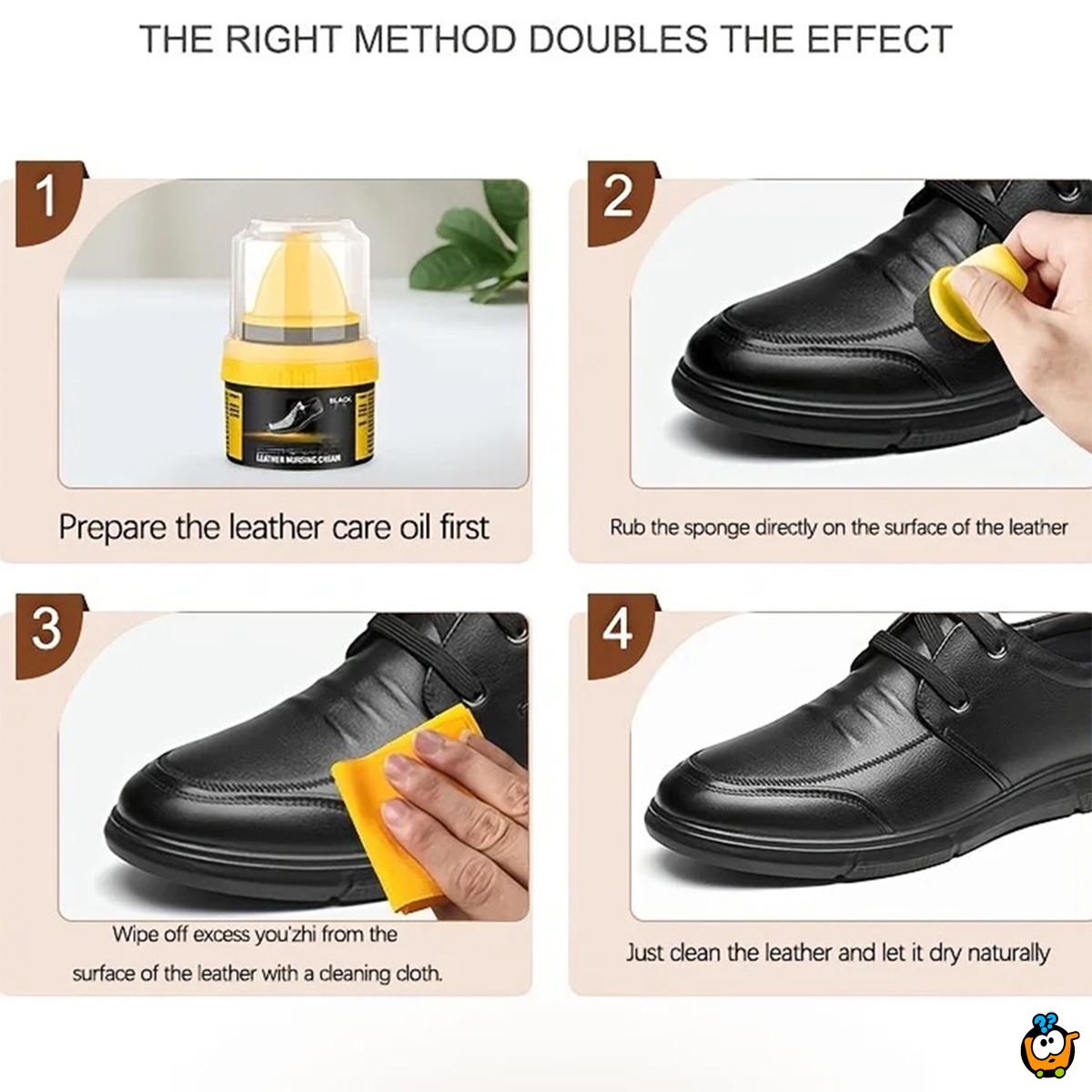 LeatherCare - krema za negu kožnih cipela sa aplikatorom