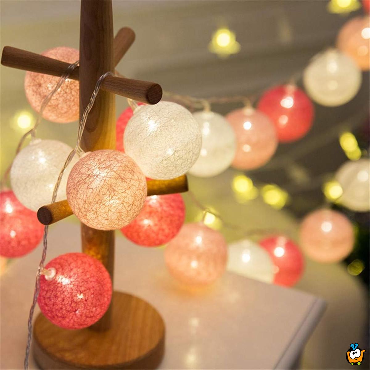 Pink Fairy lights – Svetleće roze i bele kugle za čaroban ambijent