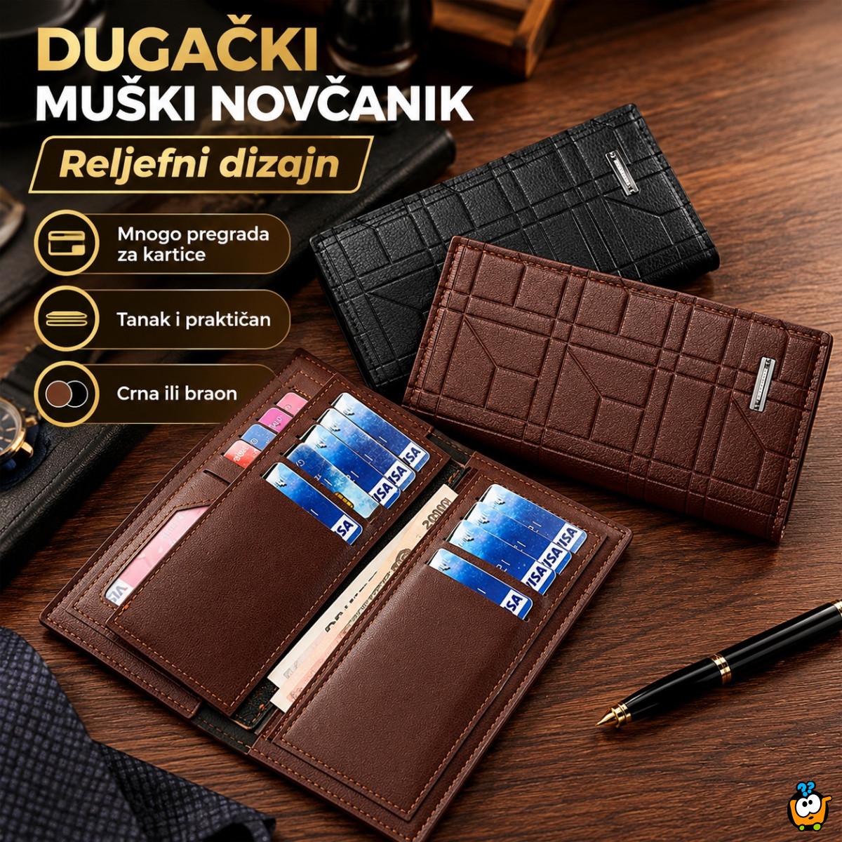 Dugački muški novčanik reljefnog dizajna
