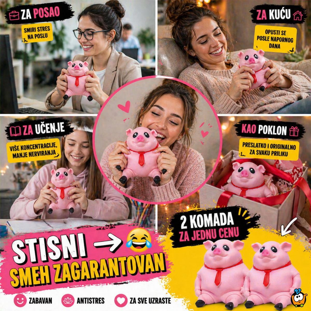 2 x Prasence koje topi stres za 5 sekundi - Pink Piggy - 2 komada!