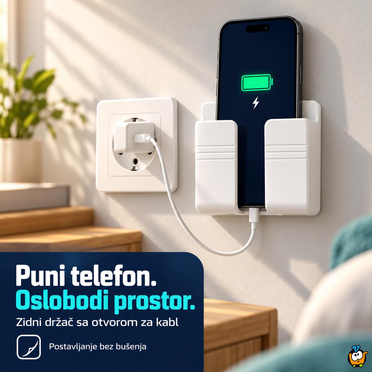 Zidni držač telefona sa otvorom za punjač