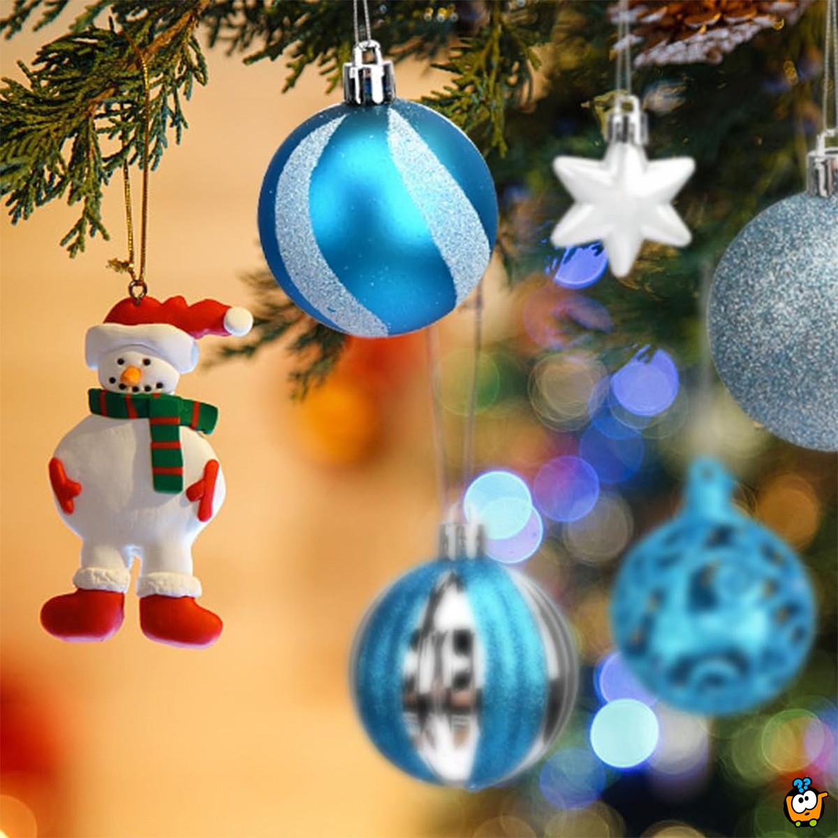 White-Blue Shine set - 42 magična ukrasa za jelku u plavim i belim nijansama