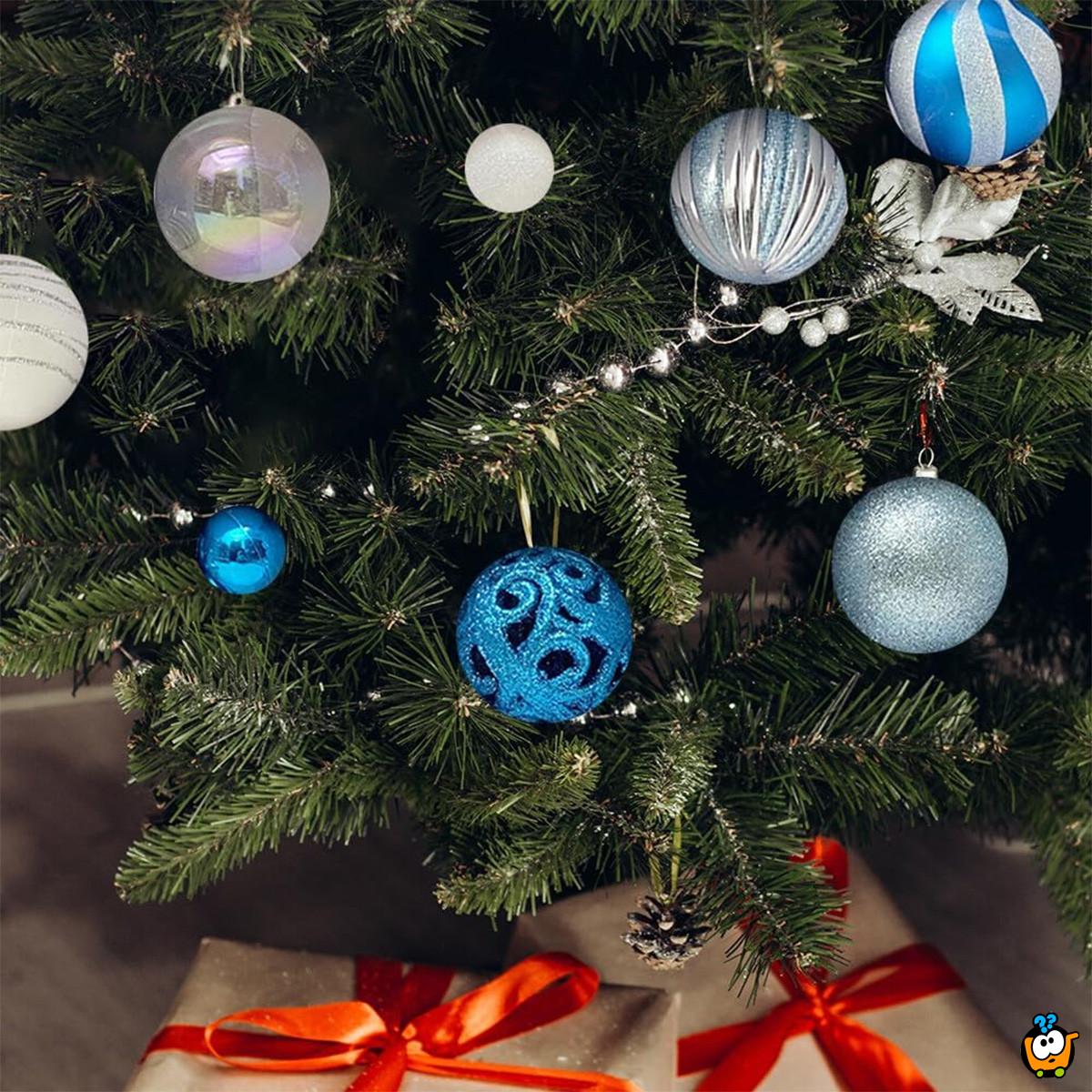 White-Blue Shine set - 42 magična ukrasa za jelku u plavim i belim nijansama