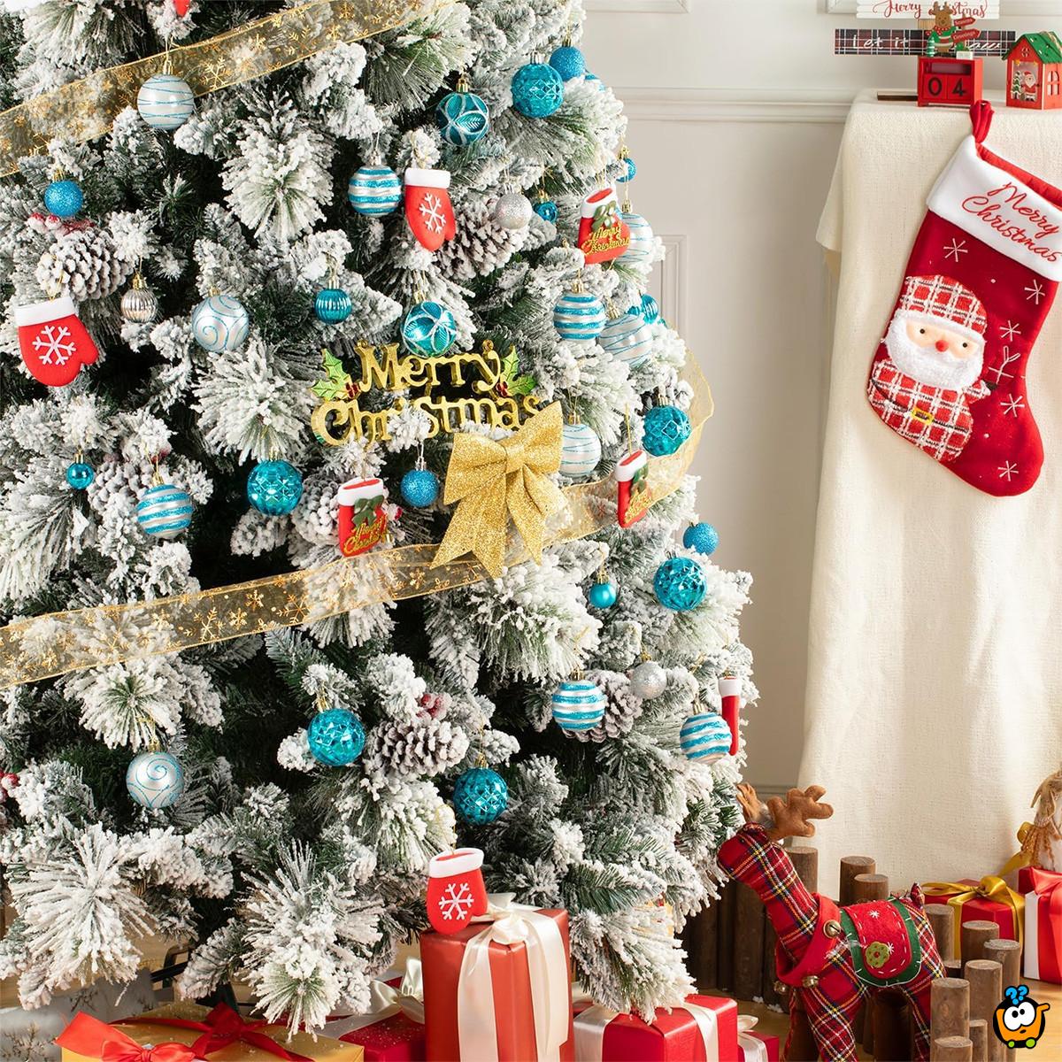 White-Blue Shine set - 42 magična ukrasa za jelku u plavim i belim nijansama