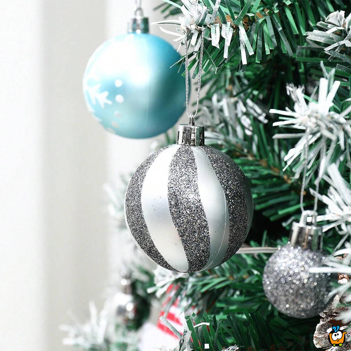 Silver-Blue Shine set - 44 magična ukrasa za jelku u srebrnim i plavim nijansama