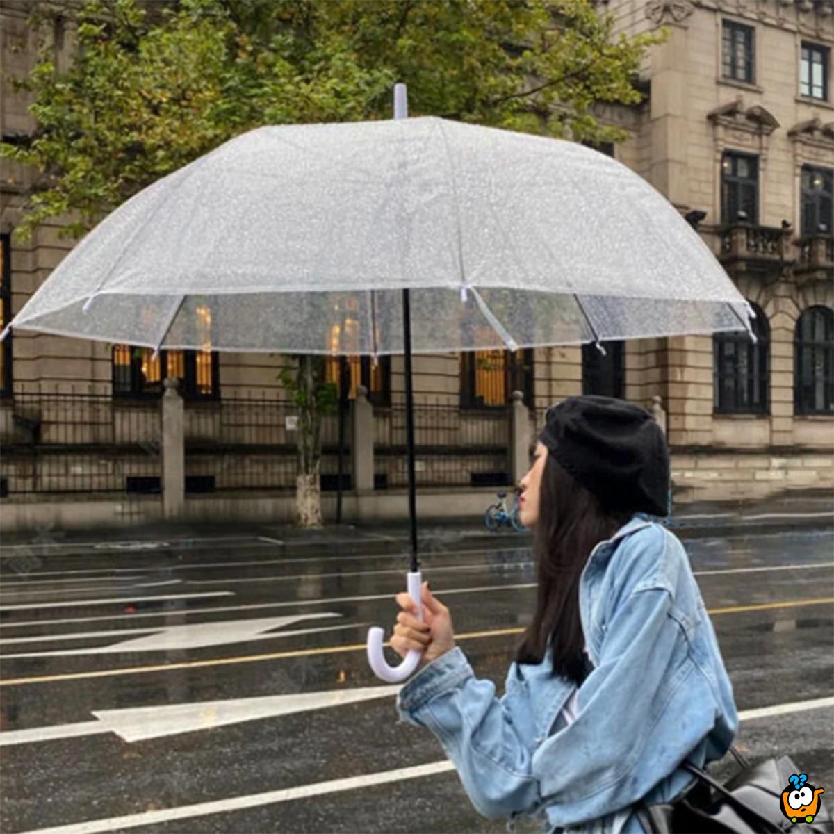 Proziran kišobran za kišne dane