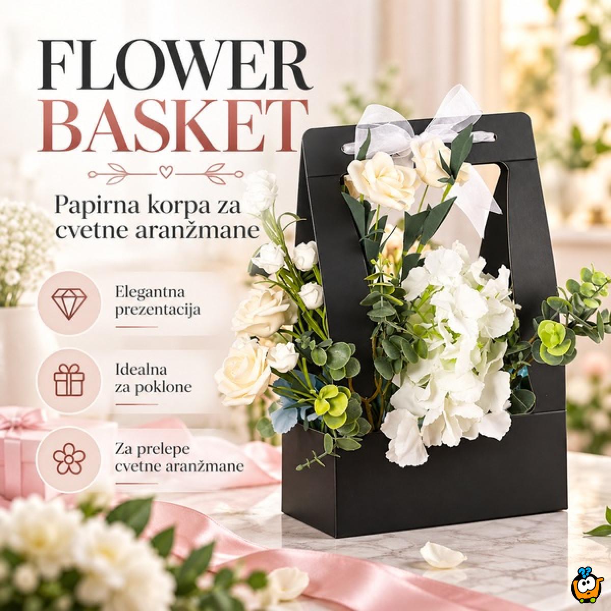 Flower Basket - Papirna korpa za cvetne aranžmane