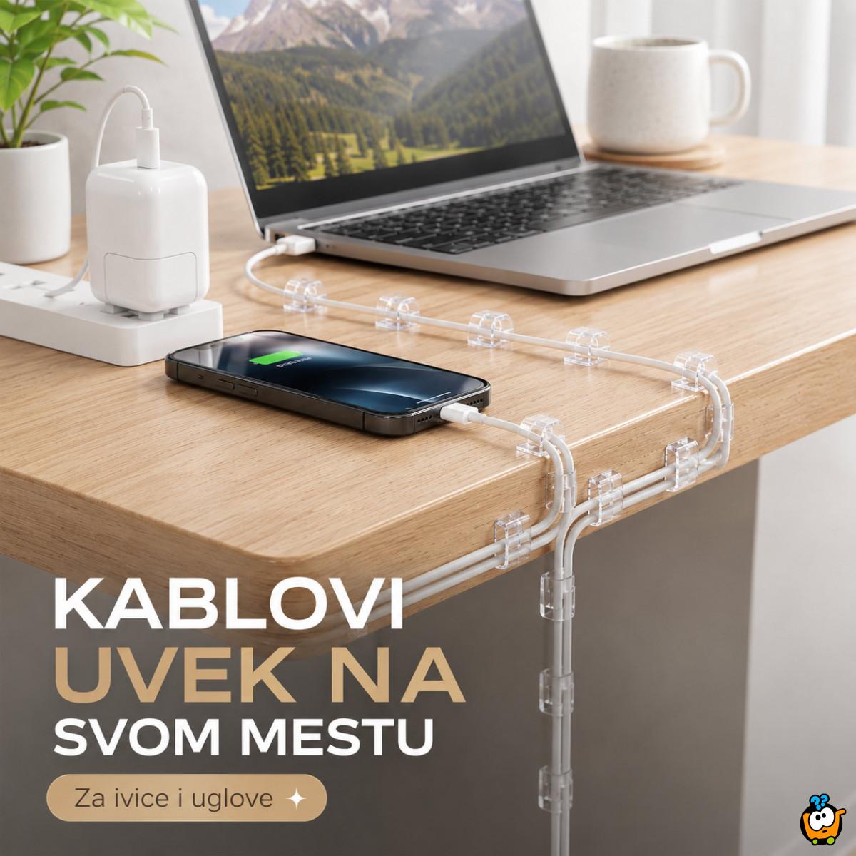 Set od 20 samolepljivih organizera za kablove – uredan sto bez zapetljanih žica