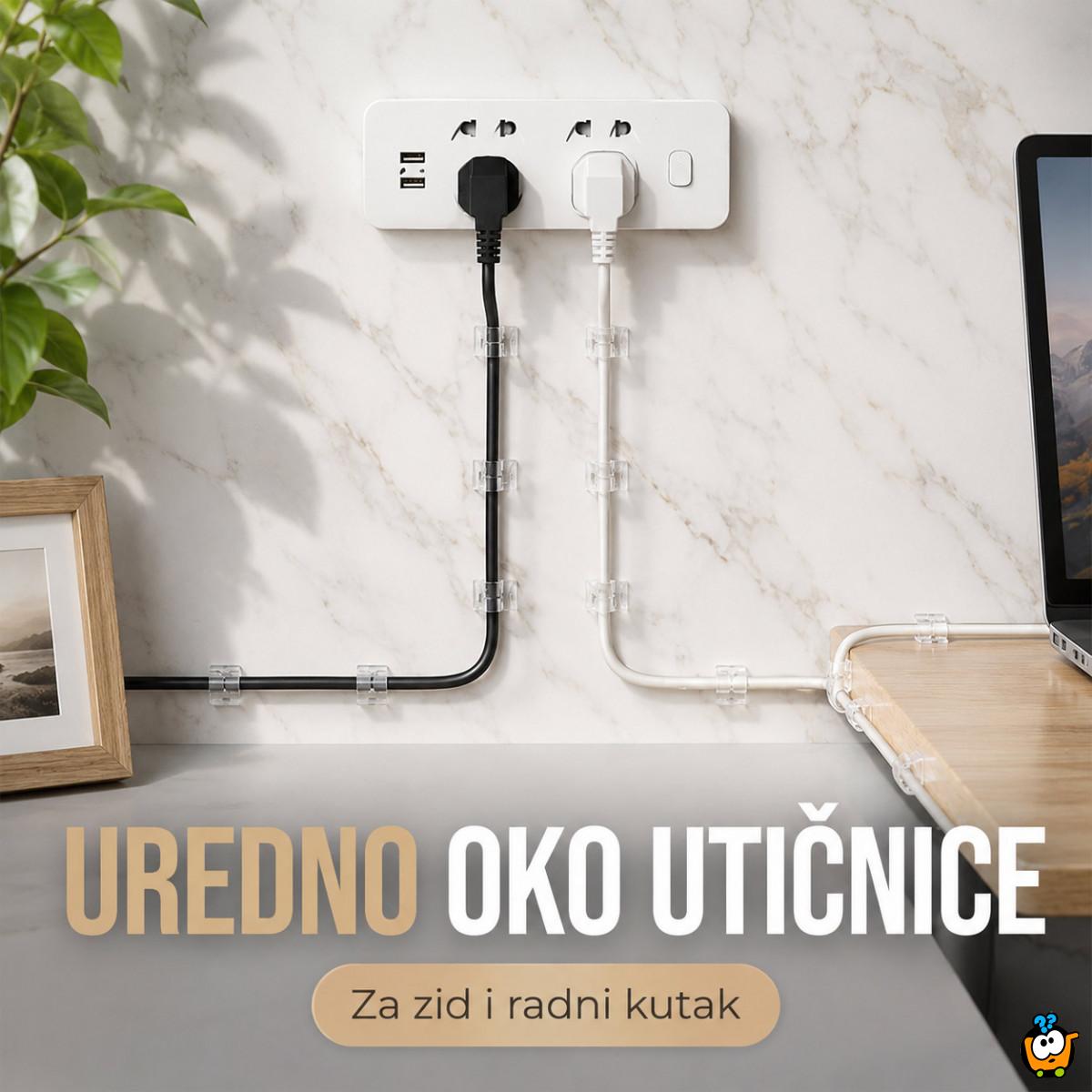 Set od 20 samolepljivih organizera za kablove – uredan sto bez zapetljanih žica