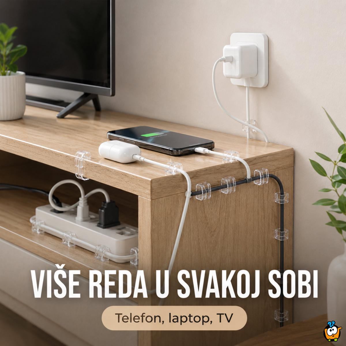 Set od 20 samolepljivih organizera za kablove – uredan sto bez zapetljanih žica