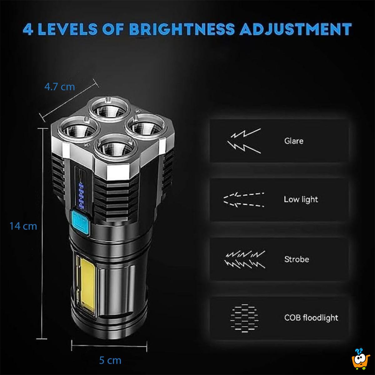 Power light – Jaka ručna lampa sa 4 zraka