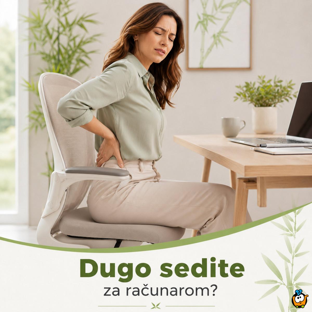 Bamboo Comfort ortopedski jastuk od memorijske pene za sedenje – podrška za leđa i trtičnu kost
