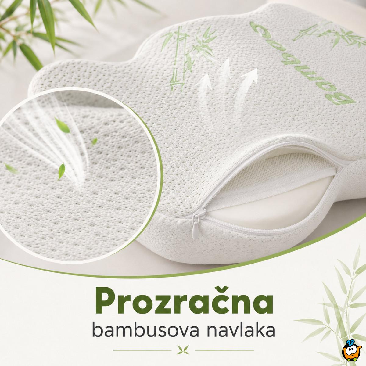Bamboo Comfort ortopedski jastuk od memorijske pene za sedenje – podrška za leđa i trtičnu kost