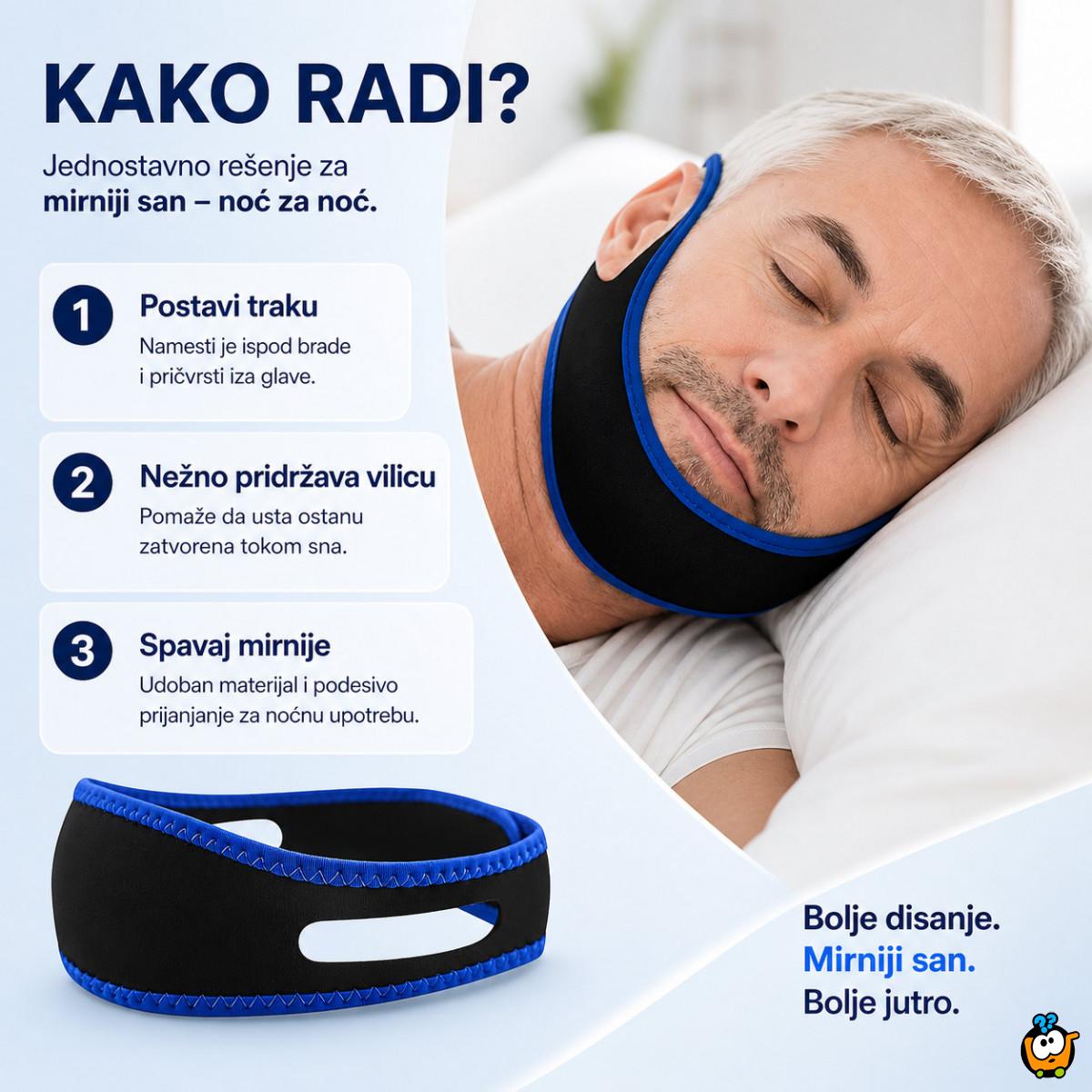 Traka za bradu protiv hrkanja – podrška za mirniji san