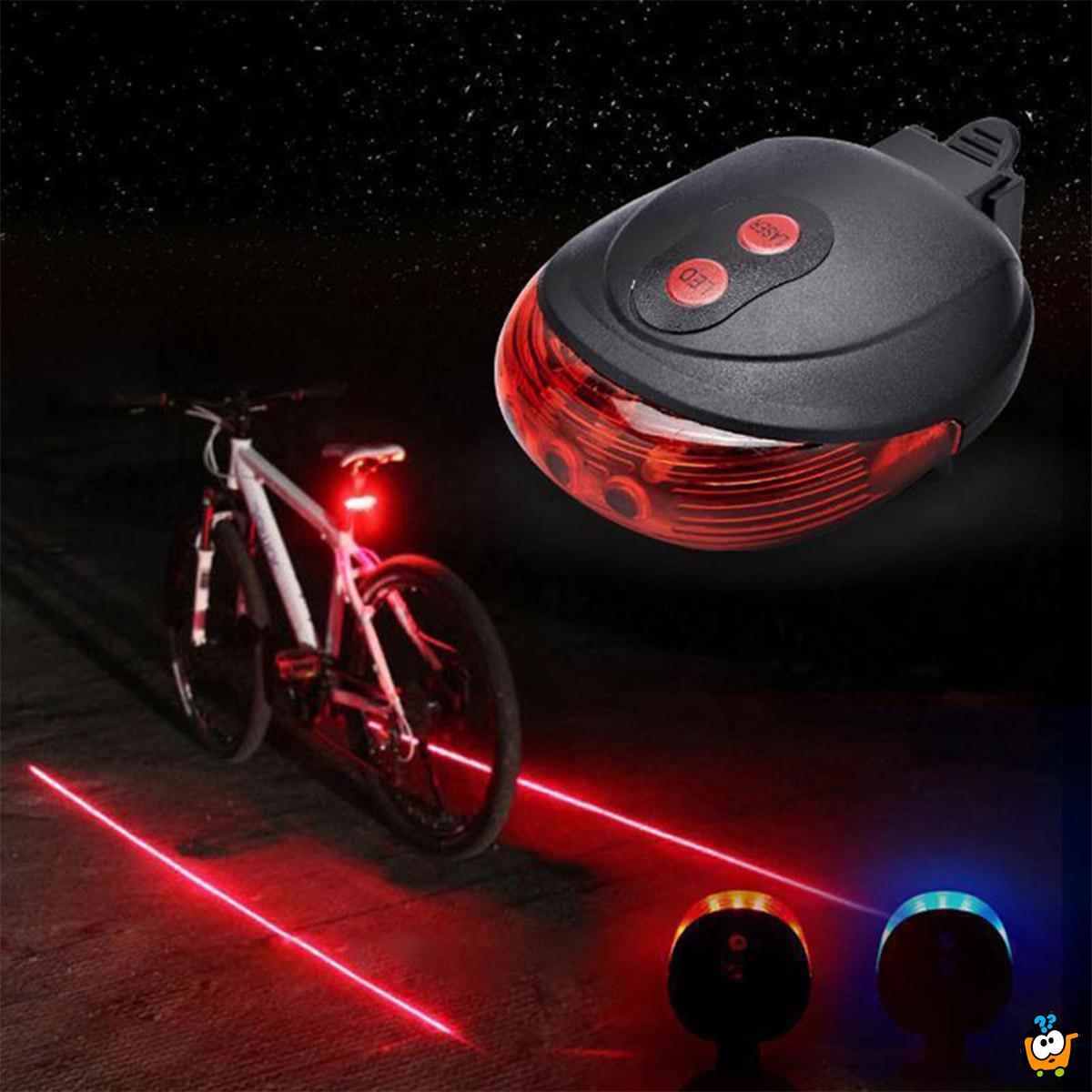 Zadnje svetlo za bicikl i dvostruki laser za odličnu vidljivost
