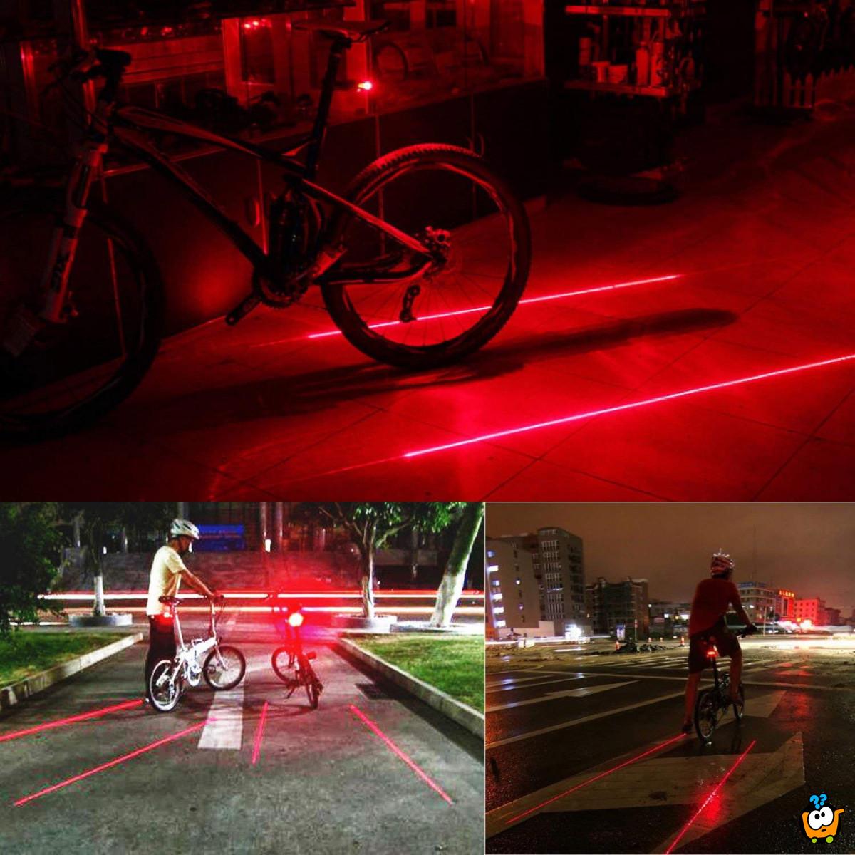 Zadnje svetlo za bicikl i dvostruki laser za odličnu vidljivost