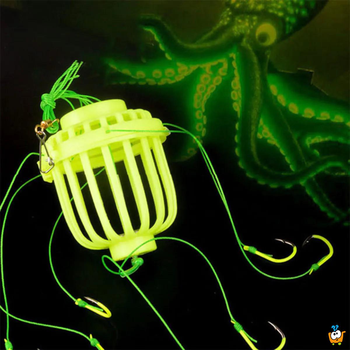 Fluorescentna zamka za ribe sa 6 udica