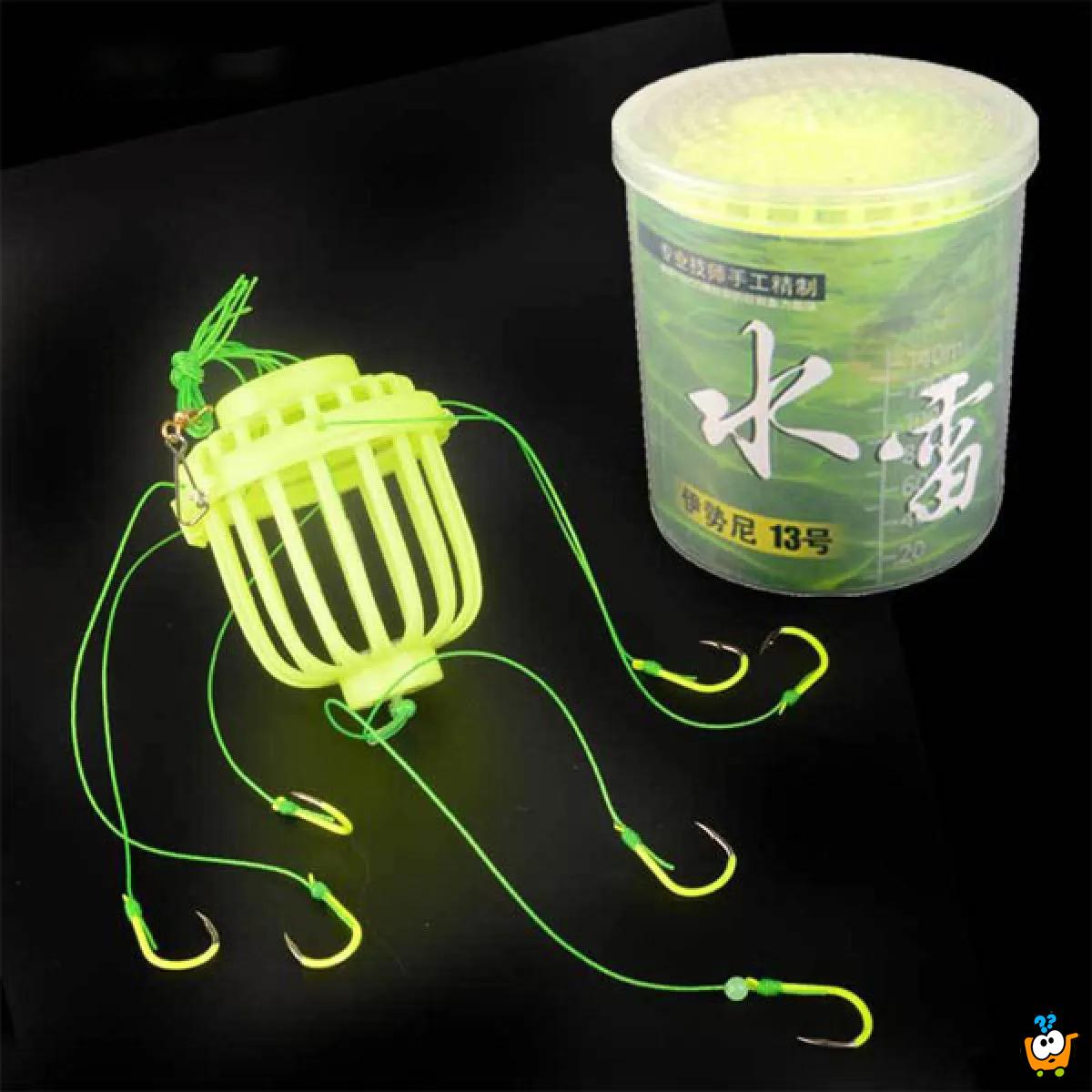 Fluorescentna zamka za ribe sa 6 udica