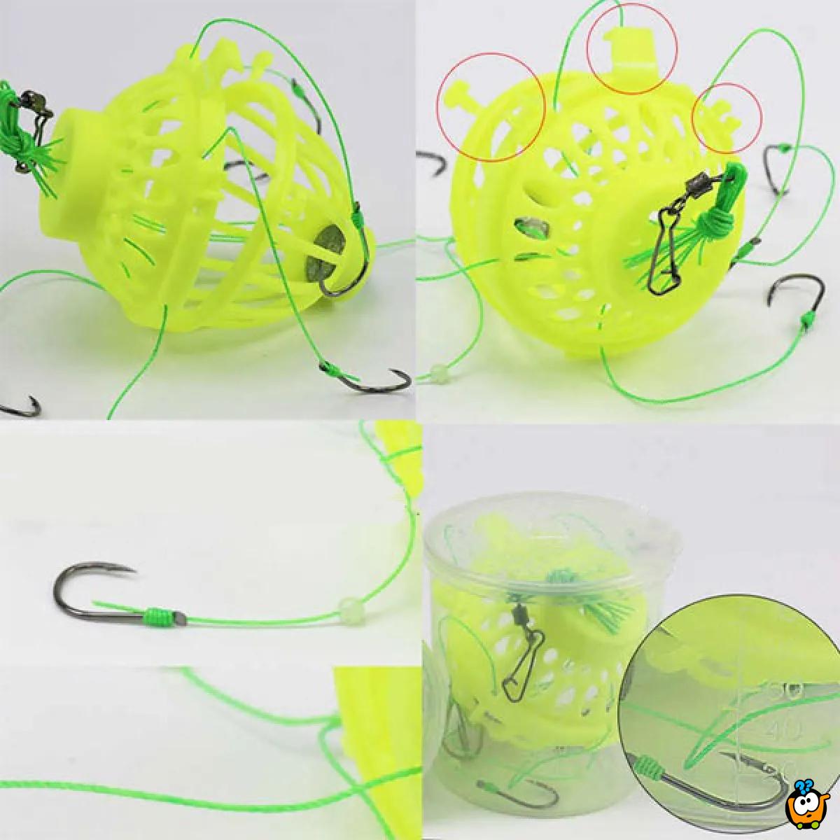 Fluorescentna zamka za ribe sa 6 udica