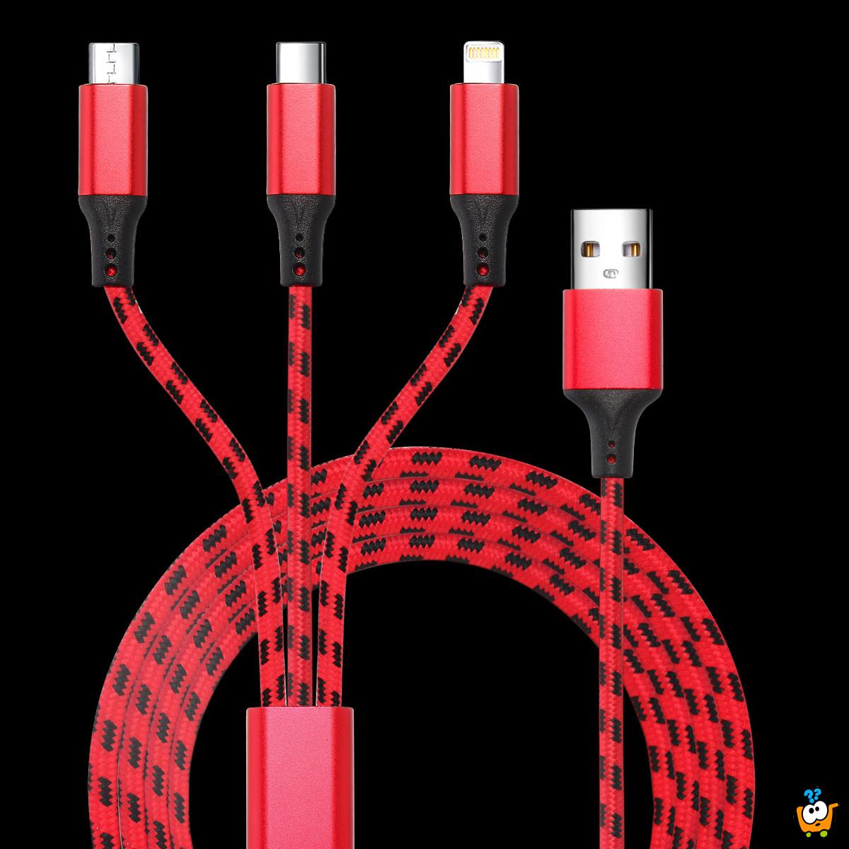 3 u 1 USB kabl za telefon