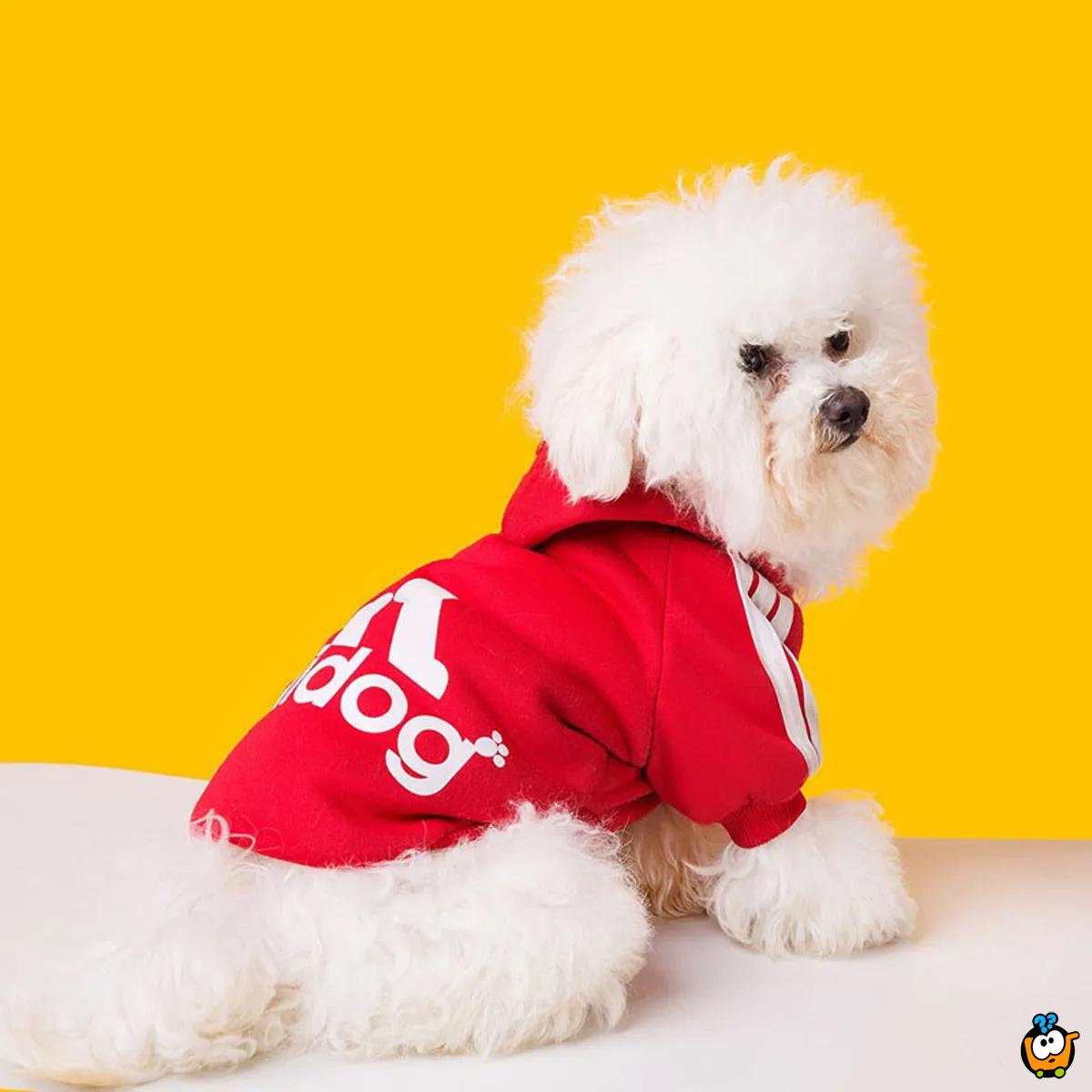 Adidog - udobni duks za kućnog ljubimca u crvenoj boji