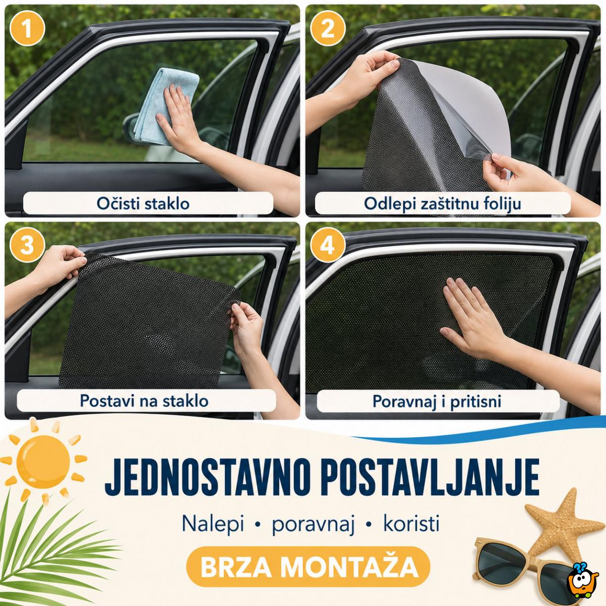 Auto mrežica za sunce – zaštita za stakla za decu i putnike, 2 kom