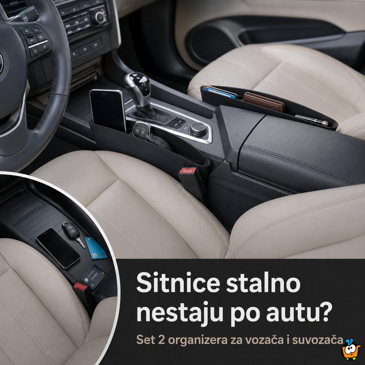 Set 2 auto organizera za telefon, ključeve i sitnice