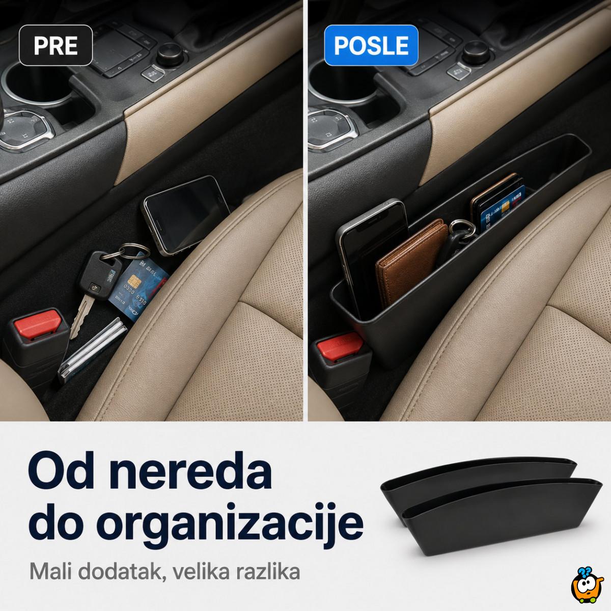Set 2 auto organizera za telefon, ključeve i sitnice