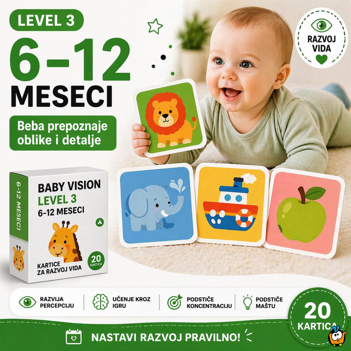 Baby Vision level 3 - Edukativne kartice za bebe (6 -12 meseci)