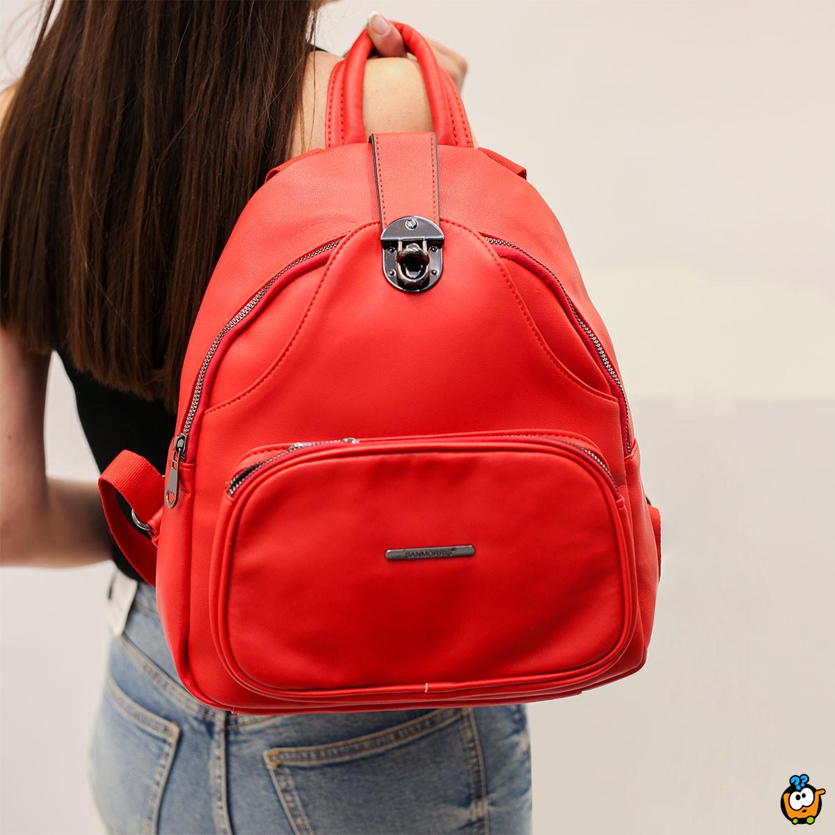 Backpack Red - kompaktni modni ranac u crvenoj  boji 1381 RED