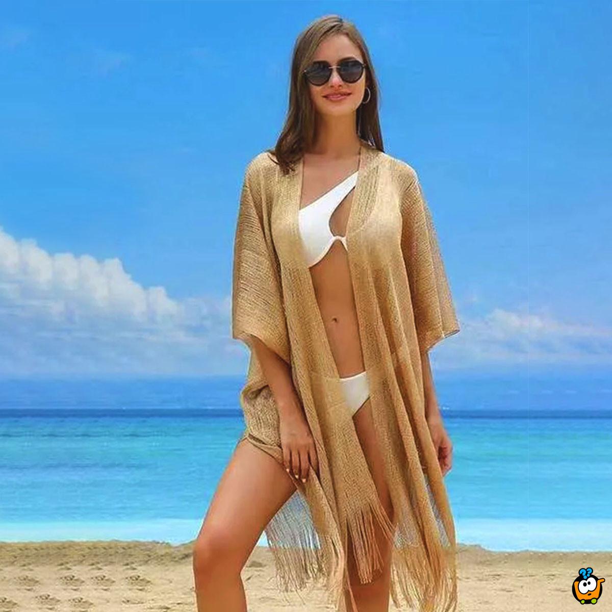 Golden BIKINI COVER UP - Ogrtač za plažu u bež zlatnoj boji