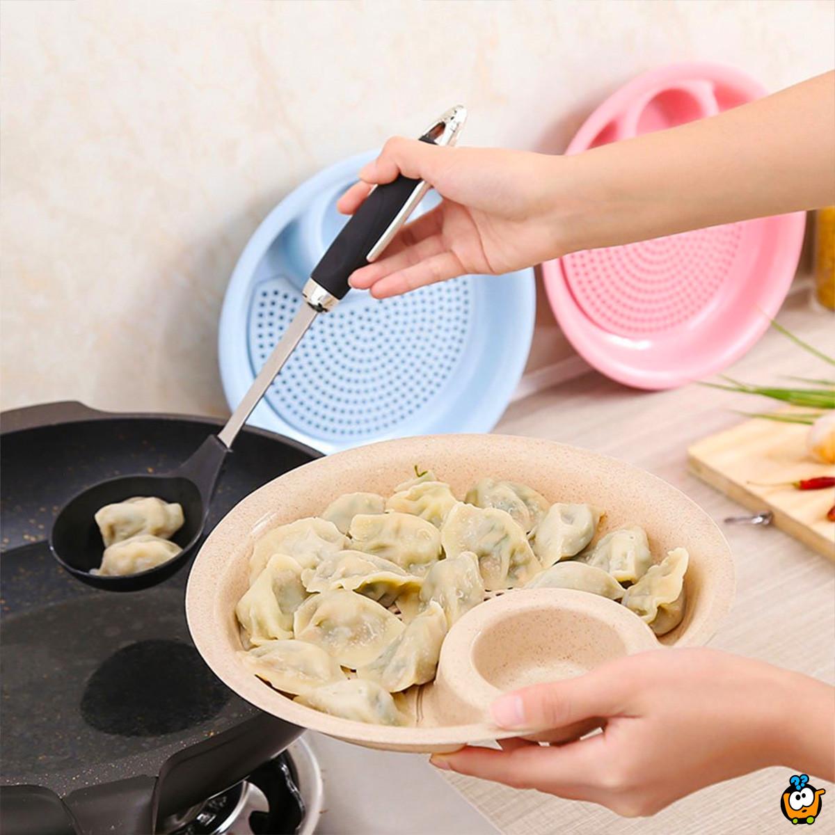 2u1 tanjir sa cediljkom i posudicom za sos