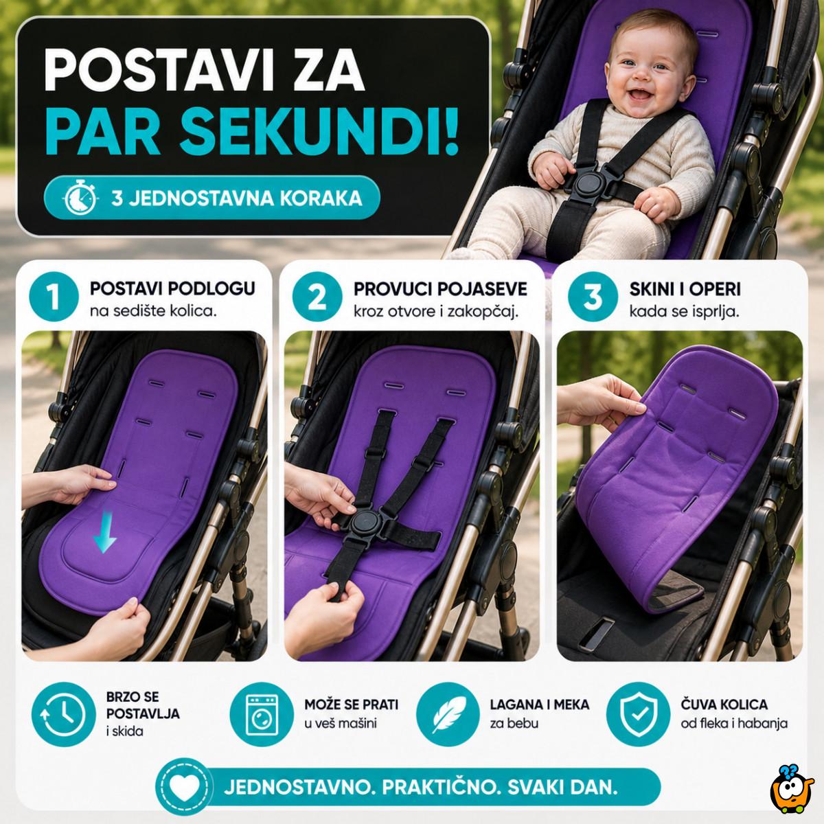Univerzalna bebi podloga za kolica – mekana, periva i praktična