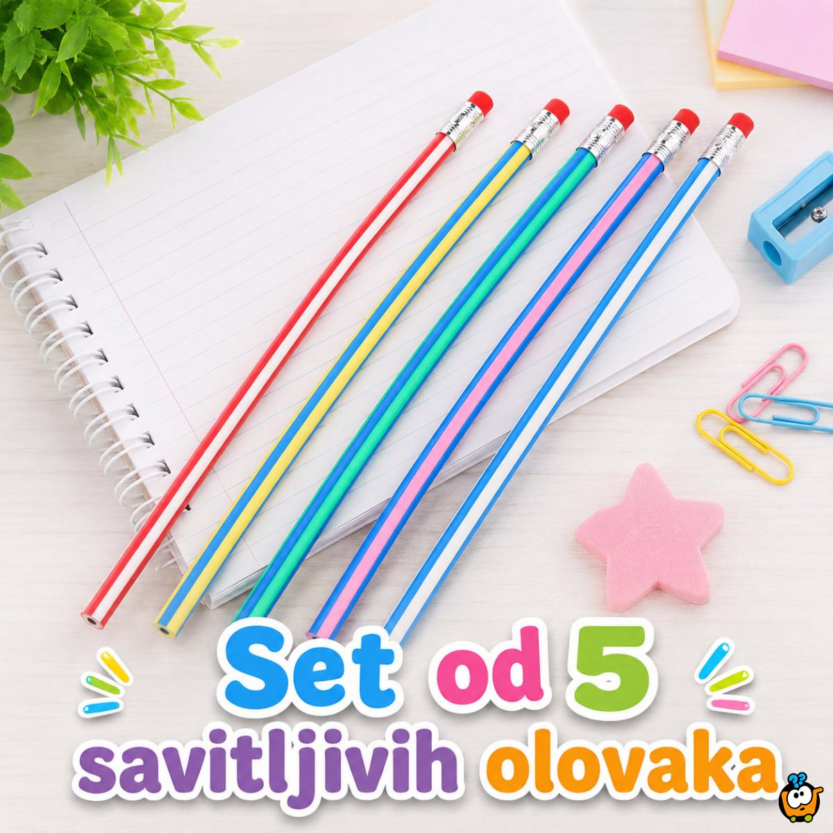Set od 5 magičnih savitljivih olovaka za decu – Šarene Flexi Pencil olovke