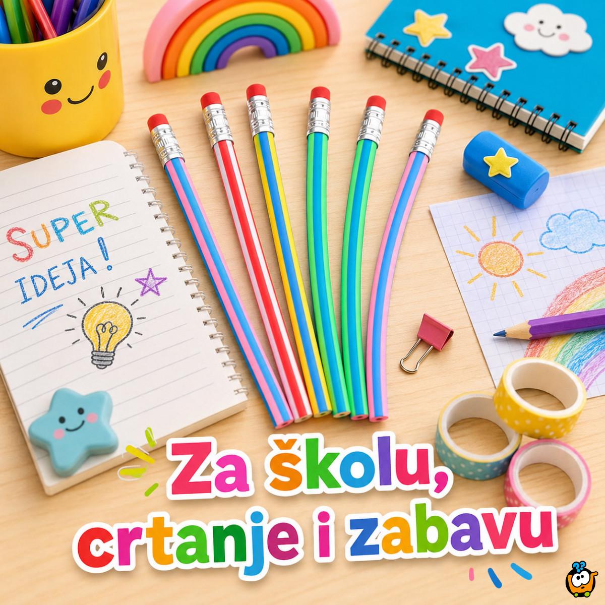 Set od 5 magičnih savitljivih olovaka za decu – Šarene Flexi Pencil olovke