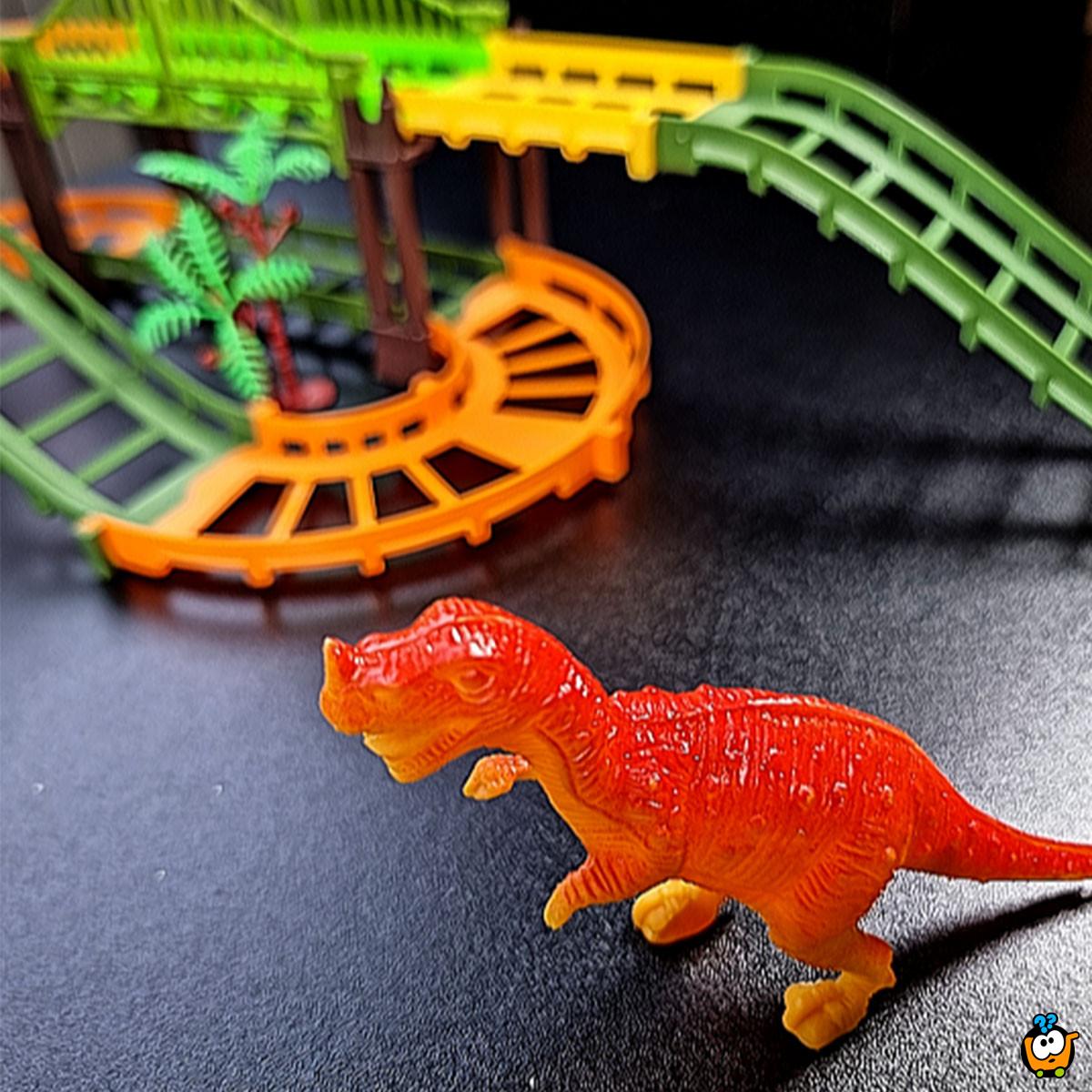 Dino park - Set staza sa vozilom i dinosaurusima