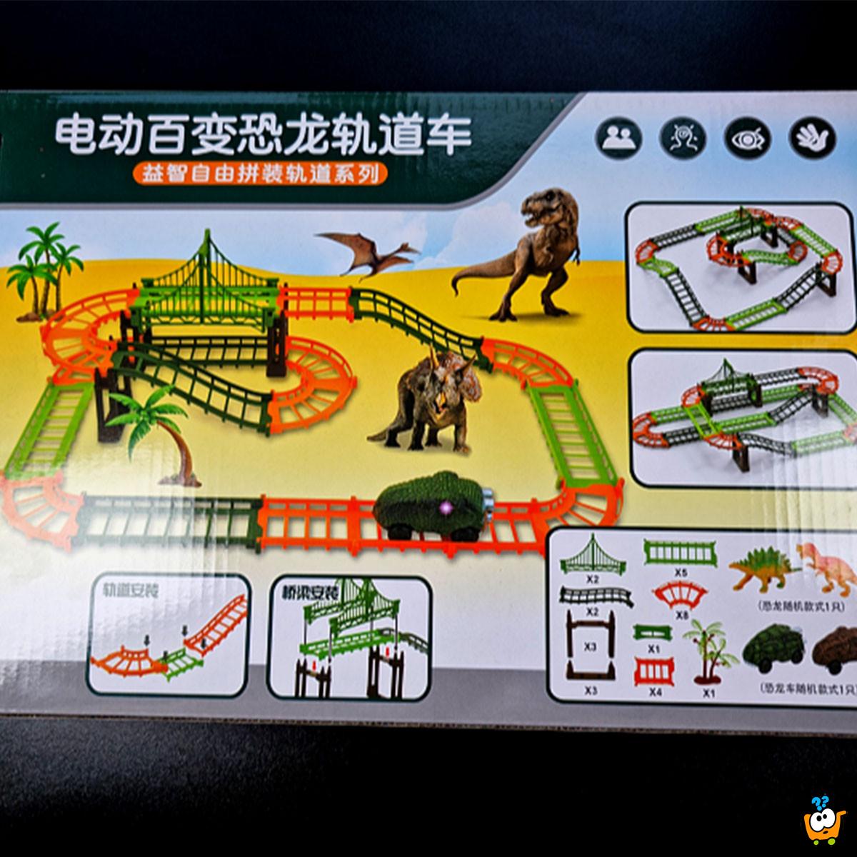 Dino park - Set staza sa vozilom i dinosaurusima
