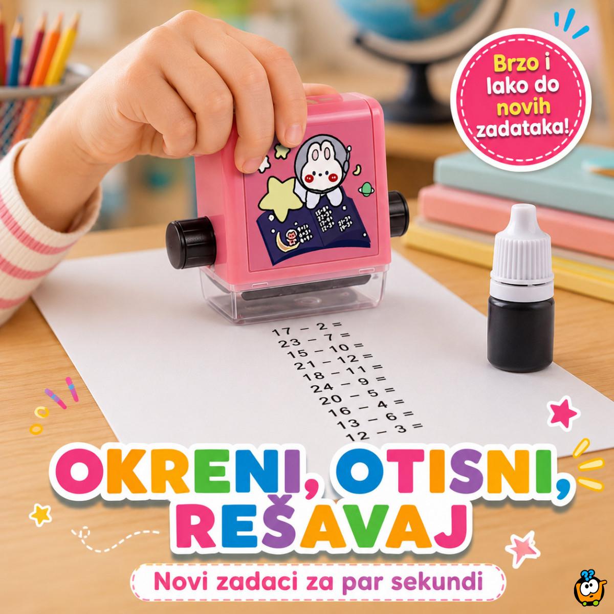 Matematički pečat za učenje oduzimanja – edukativna računaljka