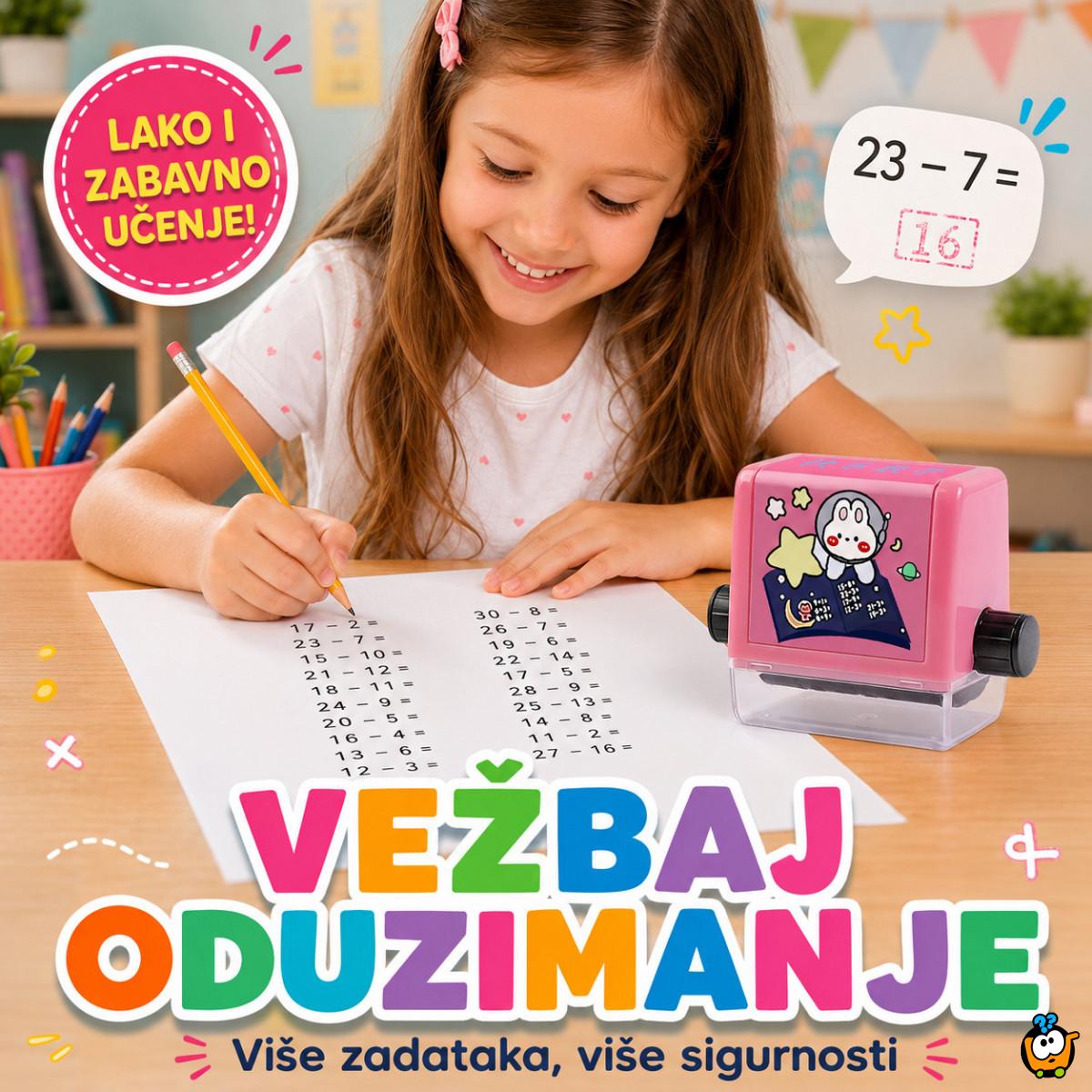 Matematički pečat za učenje oduzimanja – edukativna računaljka