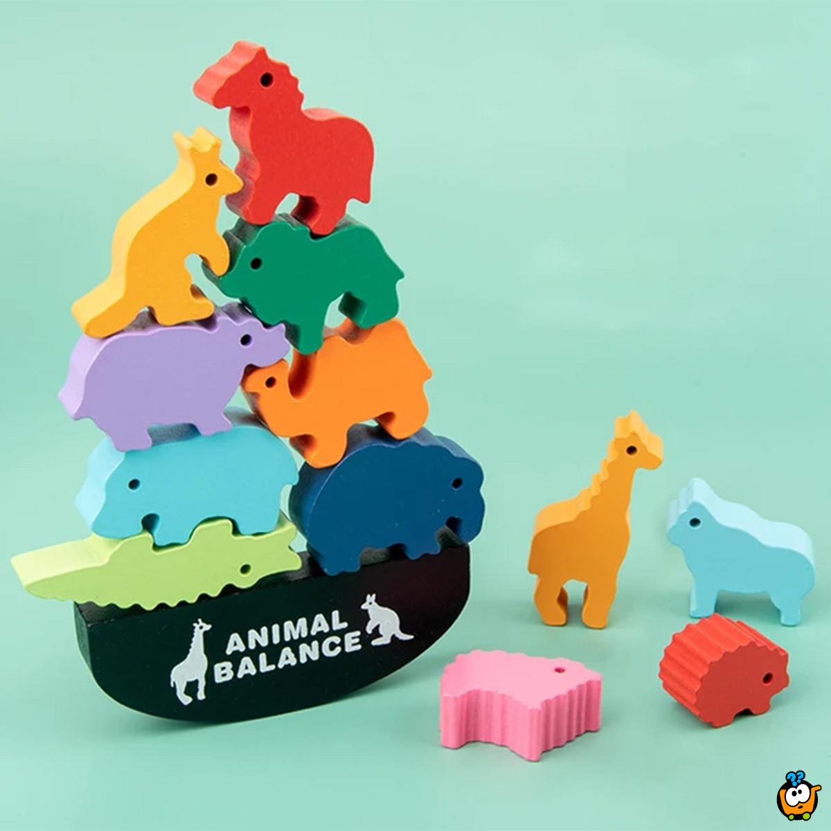 Animal Balance - Kreativna dečija balans slagalica sa drvenim blokovima