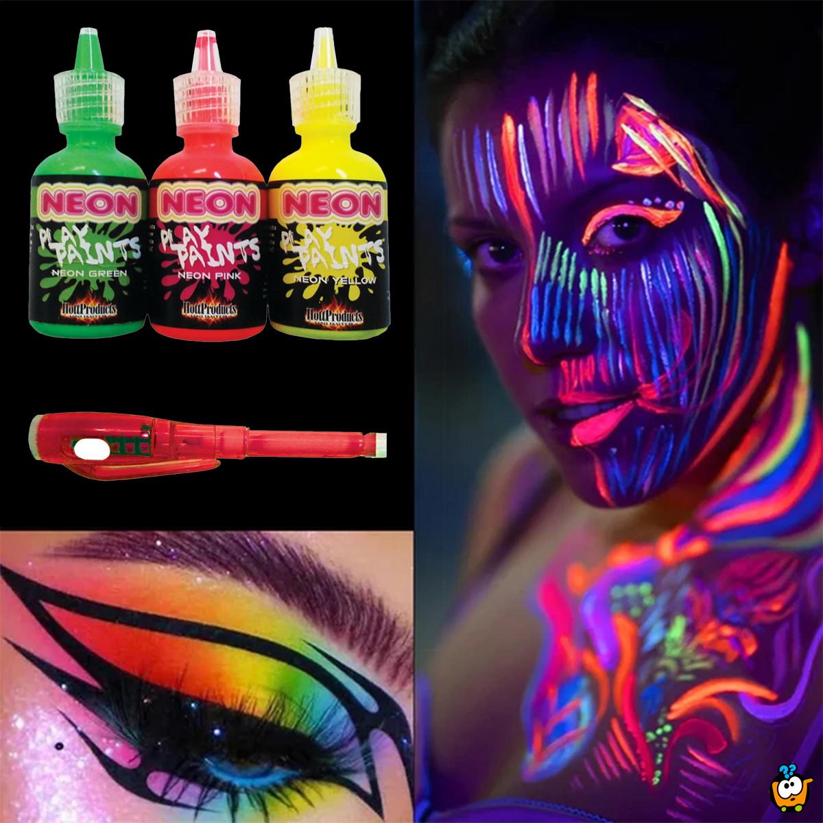 Face Neon Paint – Neonske boje za lice + lampica