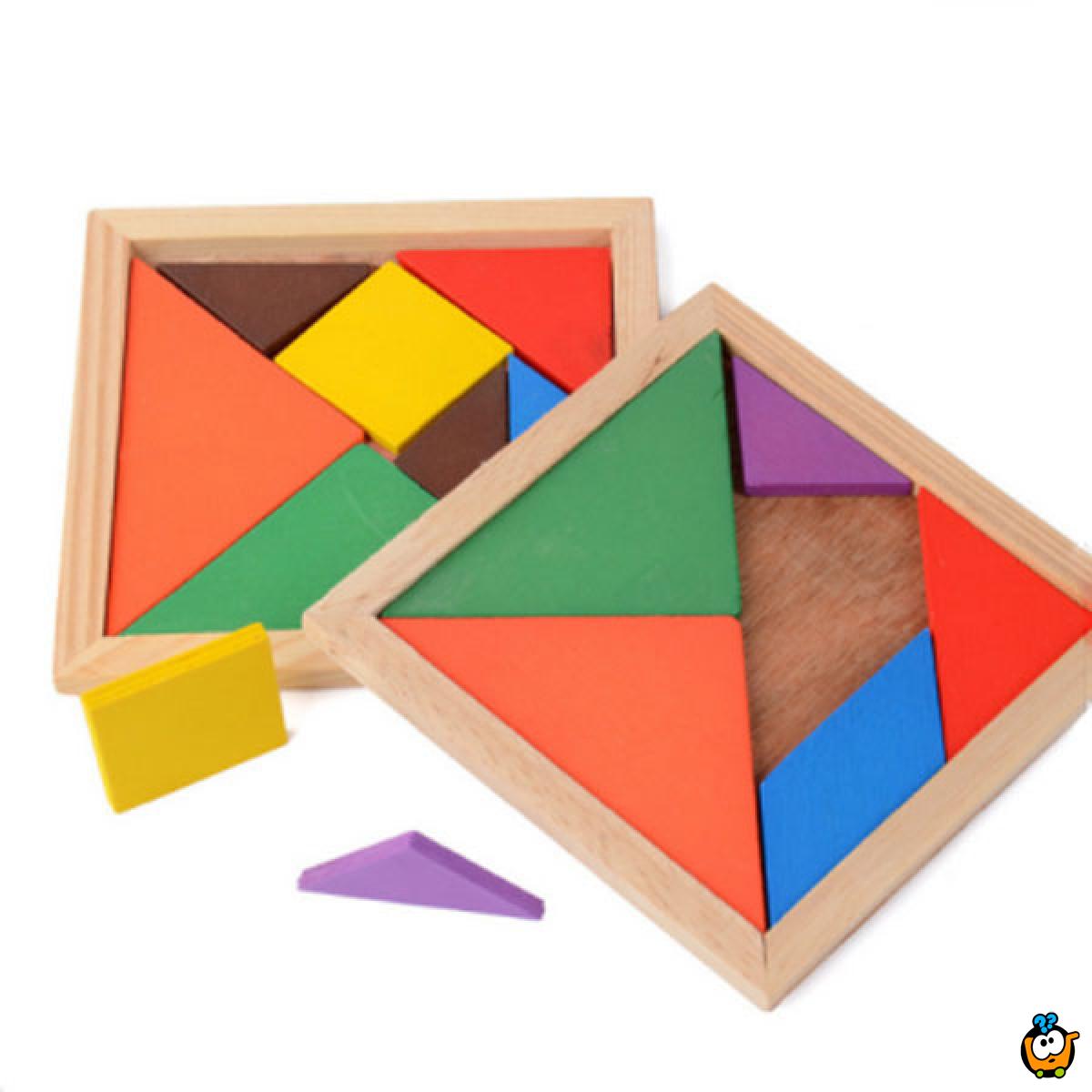 Tangram - Drvene dečije slagalice sa geometrijskim motivima