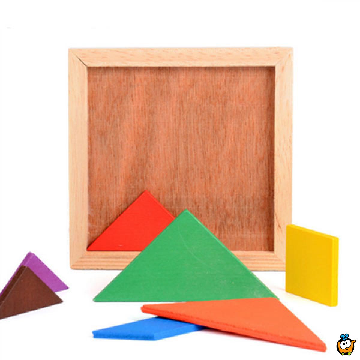 Tangram - Drvene dečije slagalice sa geometrijskim motivima