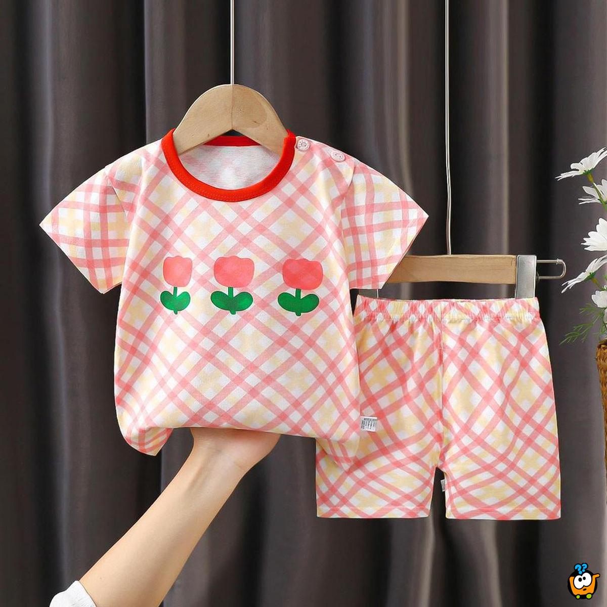 Pamučni kompletić za bebe  9-18 meseci - šorts i majica