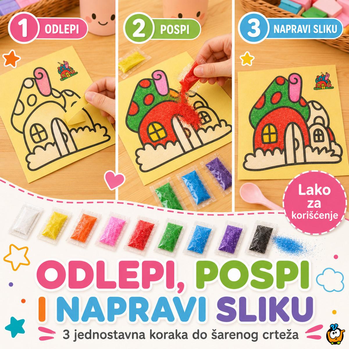 Set od 3 bojanke sa peskom za decu – kreativna peskovita umetnost
