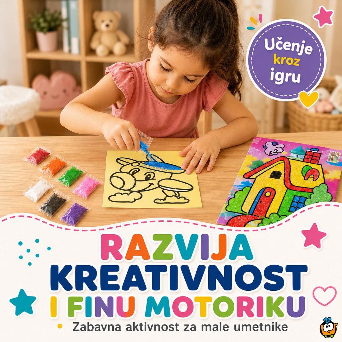 Set od 3 bojanke sa peskom za decu – kreativna peskovita umetnost