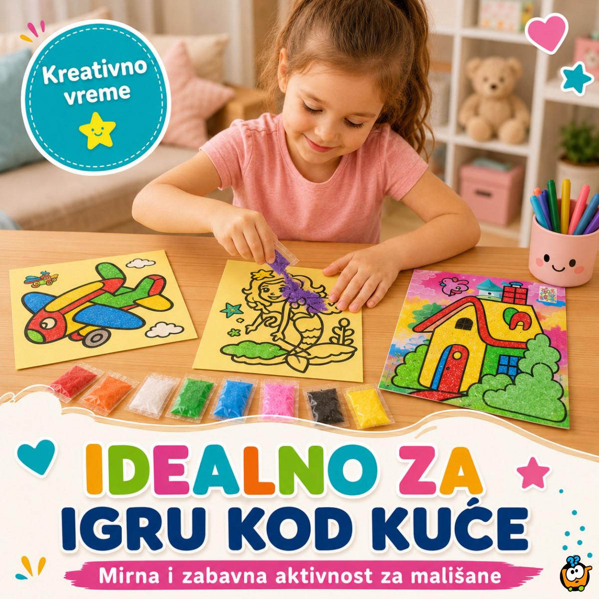 Set od 3 bojanke sa peskom za decu – kreativna peskovita umetnost